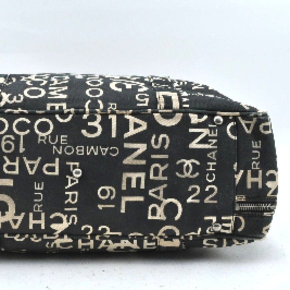 EUC Chanel Vintage Rue Cambon 31 Shoulder Bag Tote Satchel Black Ivory Travel - Picture 7 of 14